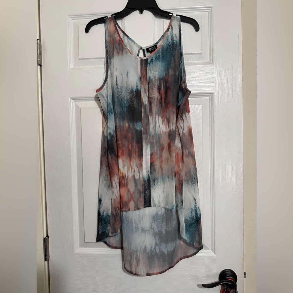 NEW a.n.a Sleeveless Watercolor Blouse XL